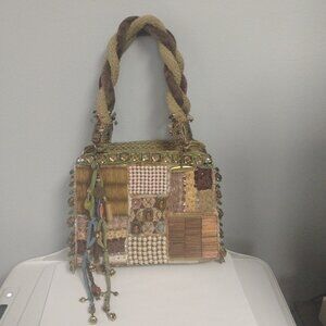 ❤️3 PC MARY FRANCES Beaded and Jeweled Double Top Handle Bag Purse +Hangtag
